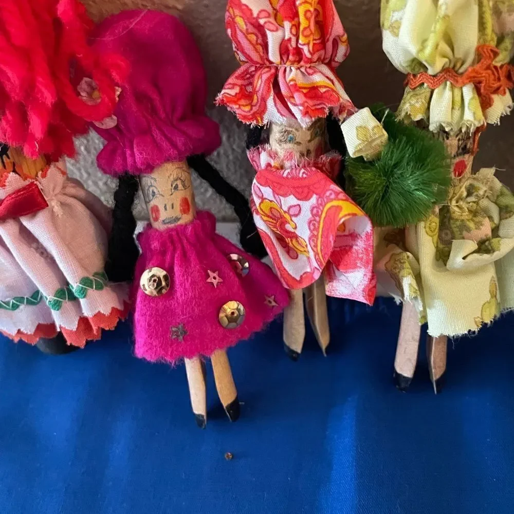 Vintage Clothespin Handmade Dolls